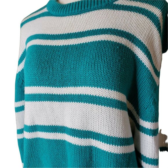 Vintage 1990's Sweater Striped Parker Vienna 100% Cotton Size M - Picture 9 of 10
